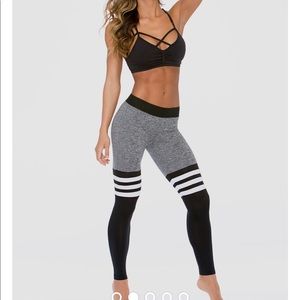 Bombshell Sportswear Black/Grey Thigh High Legging